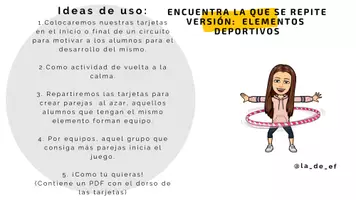 Vista previa - Tarjetas / Manipulativos - Busca la pareja versión elementos deportivos - página 1