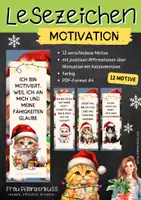 Vorschau - Mal- und Bastelvorlagen - Lesezeichen Weihnachtskätzchen Motivation mit Sprüchen - Seite 3