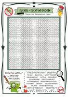 Vorschau - Arbeitsblätter - Suchsel - Drogen und Sucht (Spiel/ Quiz) mit Lösung - Deckblatt