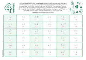 Vorschau - Arbeitsblätter - Im ZR 100 teilen/dividieren - Spiel - Seite 2