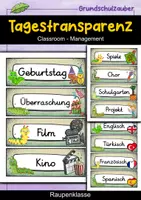 Vorschau - Poster - Tagestransparenz - Raupe für die Raupenklasse - Grundschule - Deckblatt