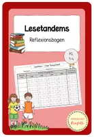 Vorschau - Arbeitsblätter - Lesetandem/Lautlesetandem Reflexionsbogen - Deckblatt
