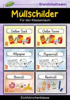 Vorschau - Poster - Müllschilder - Eichhörnchen für die Eichhörnchenklasse - Mülltrennung - Deckblatt
