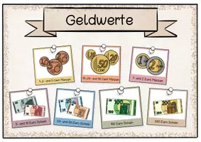 Vorschau - Fördermaterial/Inklusion - Merkplakate Geldwerte - Seite 1