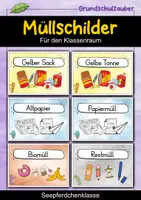 Vorschau - Poster - Müllschilder - Seepferdchen für die Seepferdchenklasse - Mülltrennung - Deckblatt