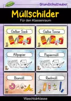 Vorschau - Poster - Müllschilder - Waschbär für die Waschbärklasse - Mülltrennung - Deckblatt