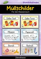 Vorschau - Poster - Müllschilder - Zebra für die Zebraklasse - Mülltrennung - Deckblatt
