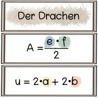 Vorschau - Fördermaterial/Inklusion - Vierecke Tafelkarten (Fläche, Umfang, Diagonalen, Mittellinien,…) - Seite 1
