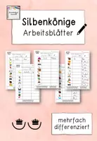 Vorschau - Arbeitsblätter - Silbenkönige Arbeitsblätter Vokale Königsbuchstaben - Deckblatt