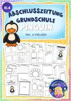 Vorschau - Arbeitsblätter - Abschlusszeitung Grundschulzeit - Pinguinklasse - Deckblatt