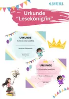 Vorschau - Anderer Materialtyp - URKUNDE Lesekönig und Lesekönigin - Deckblatt