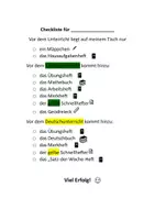 Vorschau - Merkblätter - Checkliste für Ordnung auf dem Schülertisch - Deckblatt