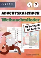 Vorschau - Arbeitsblätter - MUSIK 🎄 10 Adventskalender für Weihnachtslieder & 24 Audiodateien - Deckblatt