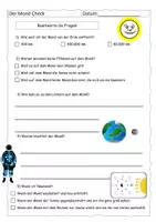 Vorschau - Arbeitsblätter - Quiz zum "Mond-Check" - mit Lösung - Deckblatt