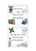 Vorschau - Stundenentwürfe - Winterferien - Karten für den Erzählwürfel | Würfel mit Taschen - Seite 1
