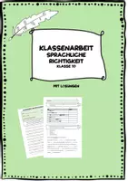 Vorschau - Klassenarbeiten - Klassenarbeit zur sprachlichen Richtigkeit Kl. 10 Realschule + Lösung - Deckblatt