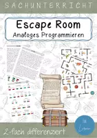 Vorschau - Arbeitsblätter - Escape Room Analoges Programmieren (Kl. 3/4) - zweifach differenziert - Deckblatt