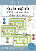 Vorschau - Spiele - Rechenspiele Zahlenraum bis 20 - 3-fach differenziert - Deckblatt