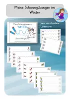 Vorschau - Arbeitsblätter - Schwungübungen Nachspurübungen Winter - Deckblatt