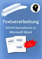 Vorschau - Arbeitsblätter - Textverarbeitung Schrift formatieren in Microsoft Word Arbeitsblatt - Deckblatt