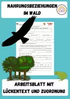 Vorschau - Arbeitsblätter - Nahrungsbeziehungen im Wald - Deckblatt