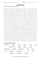 Vorschau - Arbeitsblätter - Suchsel Ernährung - Deckblatt