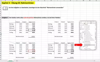 Vorschau - Interaktives Material - Excel - Rahmenlinien - interaktive Übung - Deckblatt