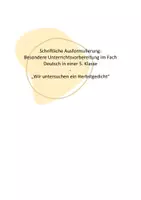 Vorschau - Stundenentwürfe - Stundenentwurf / UV / Hospitationsstd- Untersuchung eines Herbstgedichts - Deckblatt