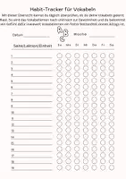 Vorschau - Arbeitsblätter - Vokabeln - Habittracker - Deckblatt