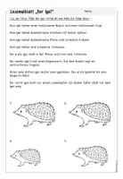 Vorschau - Arbeitsblätter - Lesemalblatt "Der Igel" - Klasse 1/2 (differenziert) - Seite 3