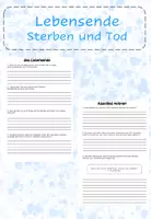 Vorschau - Arbeitsblätter - Lebensende und Abschied nehmen - Sterben und Tod - Deckblatt