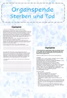 Vorschau - Arbeitsblätter - Organspende - Sterben und Tod - Deckblatt