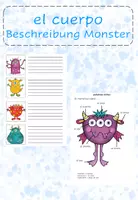 Vorschau - Arbeitsblätter - Beschreibung Monster - el cuerpo - Deckblatt