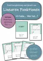 Vorschau - Spiele - Lineare Funktionen - Ich habe…Wer hat…? (Mathematikspiel) - Deckblatt