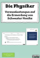Vorschau - Arbeitsblätter - Die Physiker - Vorausdeutungen auf die Ermordung von Monika - Deckblatt
