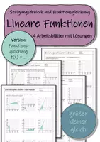 Vorschau - Arbeitsblätter - Inhomogene lineare Funktionen- Arbeitsblatt - Seite 1