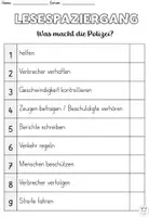 Vorschau - Arbeitsblätter - Lesespaziergang L1 "Was macht die Polizei?" Achtung, Notfall! DaZ - DaF / Deutsch / Sachunterricht - Seite 3