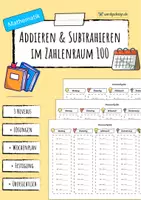 Vorschau - Arbeitsblätter - Addition & Subtraktion im Zahlenraum 100 - Hausaufgabe - Deckblatt