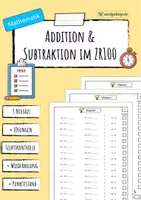 Vorschau - Arbeitsblätter - Addition & Subtraktion im Zahlenraum 100 - Klapptest - Deckblatt