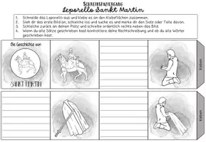 Vorschau - Arbeitsblätter - Produktorientierter Schreibspaziergang Leporello Sankt Martin - Seite 1