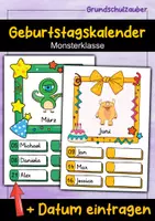 Vorschau - Poster - Monster Geburtstagskalender für die Monsterklasse - Deckblatt
