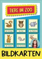 Vorschau - Stationenlernen - Tiere im Zoo Bildkarten - Grundschule und DaZ - Deckblatt