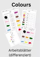 Vorschau - Arbeitsblätter - Englisch "Colours" Arbeitsblätter (differenziert) - Deckblatt