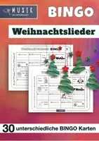 Vorschau - Spiele - MUSIK 🎄 Weihnachtslieder 30 BINGO Karten • Musik Sekundarstufe Musik Spiele - Deckblatt