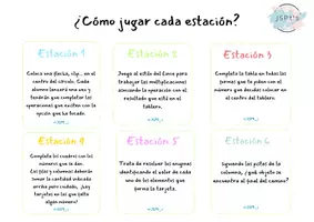 Vista previa - Unidades / Secuencias / Situaciones de Aprendizaje - Estaciones de aprendizaje matemáticas - página 1