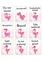 Vorschau - Bildkarten - Lobkärtchen für die Flamingoklasse - Lobkarten Flamingo - Seite 1