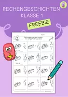 Vorschau - Arbeitsblätter - Rechengeschichten, Klasse 1 Freebie - Deckblatt