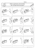 Vorschau - Arbeitsblätter - Rechengeschichten, Klasse 1 Freebie - Seite 2