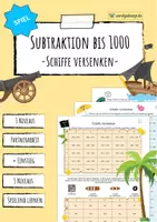 Vorschau - Arbeitsblätter - Subtraktion im ZR 1000 - Spiel (Schiffe versenken) - Deckblatt