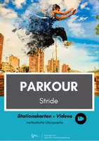 Vorschau - Stationenlernen - Parkour ⎮ Stride 5 Stationskarten methodische Reihe inkl. Video (Basiselemente) - Deckblatt